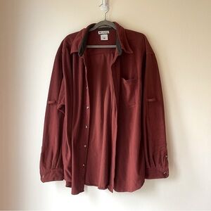 Columbia River Lodge Fleece Shirt Jacket Men’s XXL Button Front Rust Red Shacket